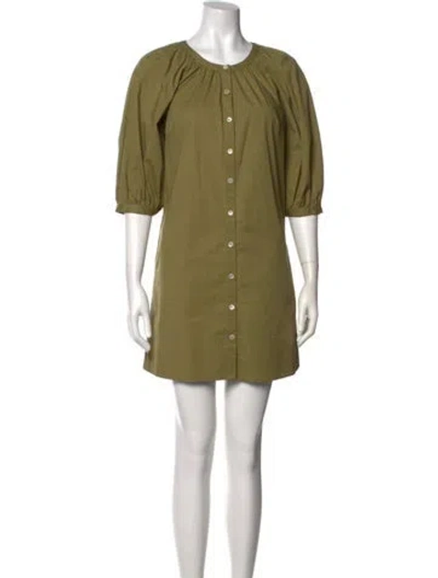 Pre-owned Staud Scoop Neck Mini Dress In Green