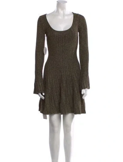 Pre-owned Staud Scoop Neck Mini Dress In Green