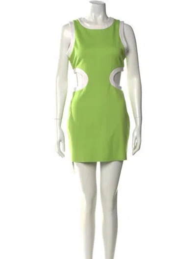 Pre-owned Staud Scoop Neck Mini Dress In Green