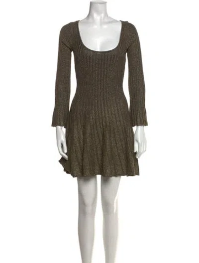 Pre-owned Staud Scoop Neck Mini Dress In Green