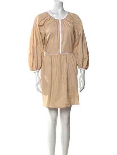 Pre-owned Staud Scoop Neck Mini Dress In Neutral