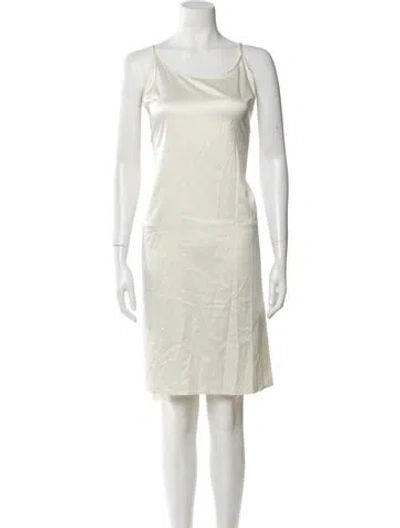 Pre-owned Staud Scoop Neck Mini Dress In Neutral