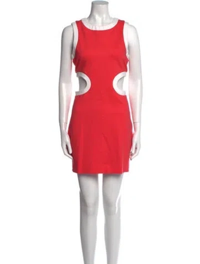 Pre-owned Staud Scoop Neck Mini Dress In Pink