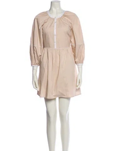 Pre-owned Staud Scoop Neck Mini Dress In Pink
