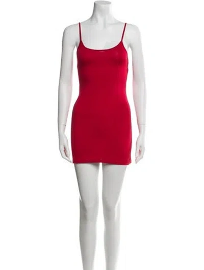 Pre-owned Staud Scoop Neck Mini Dress In Red