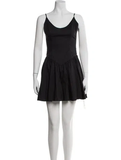 Pre-owned Staud Scoop Neck Mini Dress W/ Tags In Black