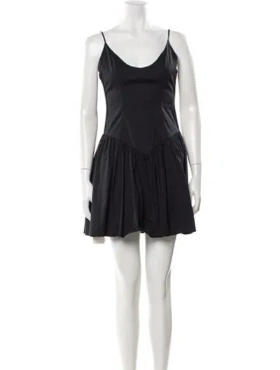 Pre-owned Staud Scoop Neck Mini Dress W/ Tags In Black