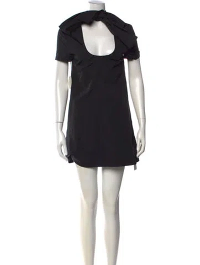 Pre-owned Staud Scoop Neck Mini Dress W/ Tags In Black