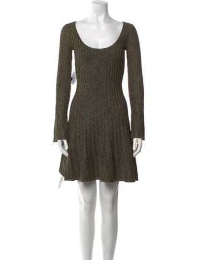 Pre-owned Staud Scoop Neck Mini Dress W/ Tags In Green