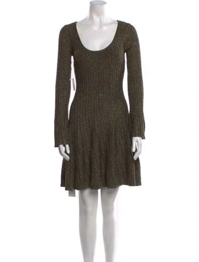 Pre-owned Staud Scoop Neck Mini Dress W/ Tags In Green