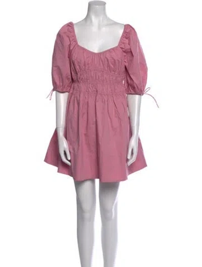 Pre-owned Staud Scoop Neck Mini Dress W/ Tags In Pink
