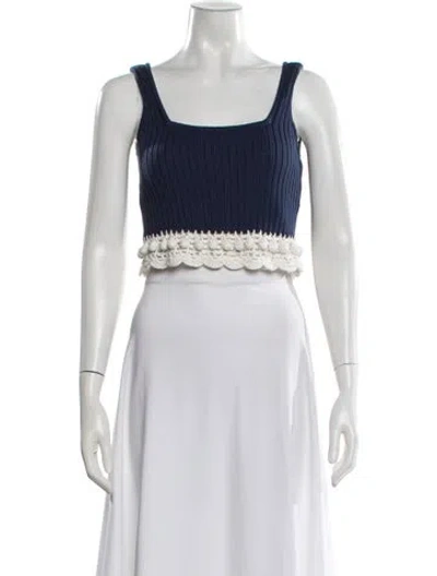 Pre-owned Staud Scoop Neck Sleeveless Crop Top In Gray