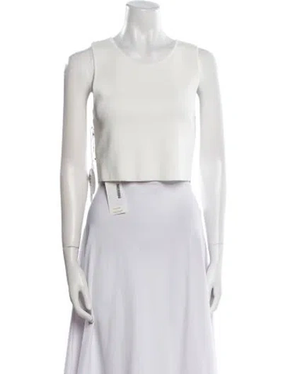 Pre-owned Staud Scoop Neck Sleeveless Crop Top W/ Tags In Neutral