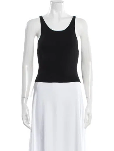 Pre-owned Staud Scoop Neck Sleeveless Top In Black