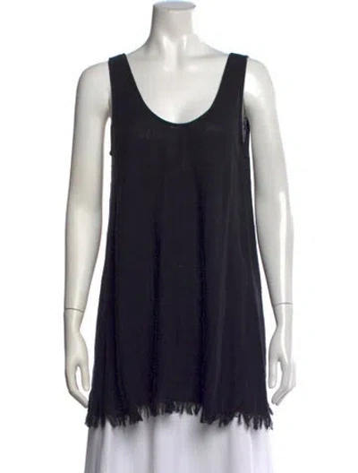 Pre-owned Staud Scoop Neck Sleeveless Top In Black