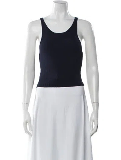 Pre-owned Staud Scoop Neck Sleeveless Top In Blue
