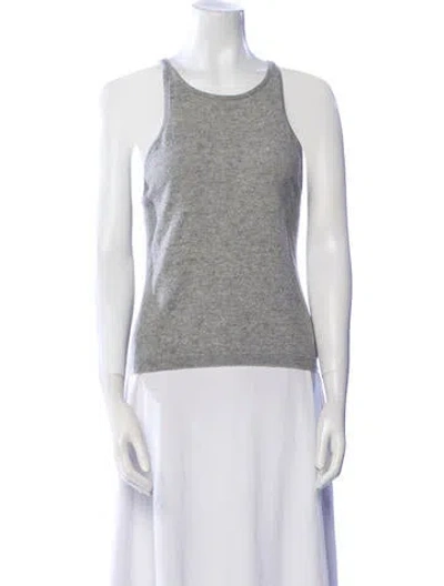 Pre-owned Staud Scoop Neck Sleeveless Top In Gray