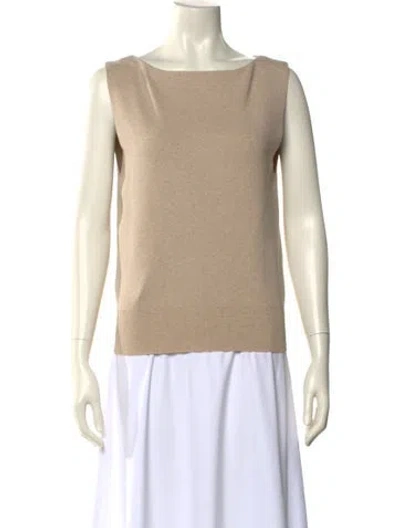Pre-owned Staud Scoop Neck Sleeveless Top In Neutral