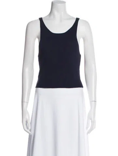 Pre-owned Staud Scoop Neck Sleeveless Top In White