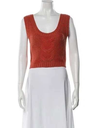 Pre-owned Staud Scoop Neck Sweater In Neutral