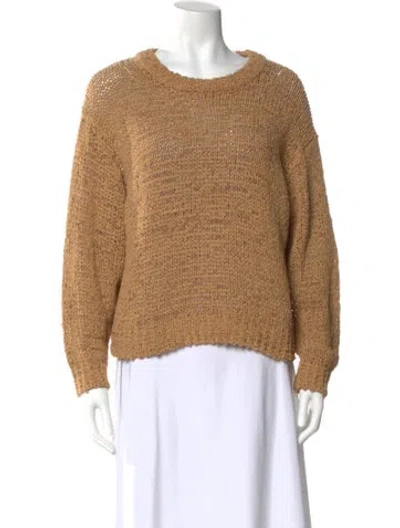 Pre-owned Staud Scoop Neck Sweater In Neutral