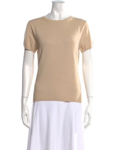 Pre-owned Staud Scoop Neck Sweater In Neutral