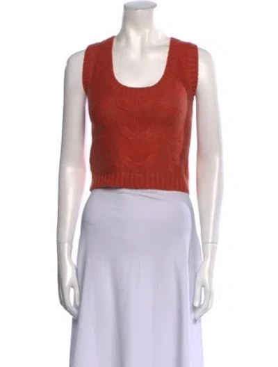 Pre-owned Staud Scoop Neck Sweater In Orange