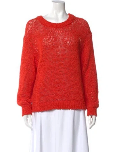 Pre-owned Staud Scoop Neck Sweater In Orange