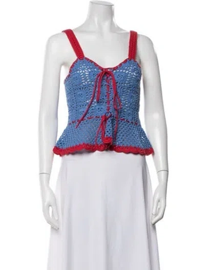 Pre-owned Staud Scoop Neck Sweater In White