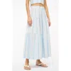 Staud Sea Stripe Tiered Maxi Skirt In Adriatic Stripe