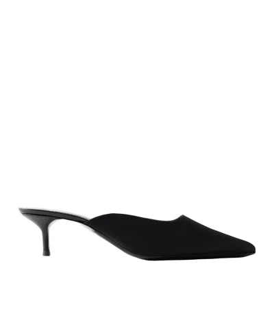 Staud Sebastian Satin Mules In Black