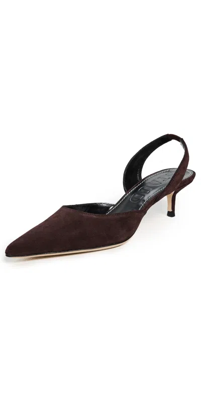 Staud Sebastian Slingback Heels Espresso In Brown