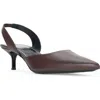 Staud Sebastian Slingback Pointed Toe Kitten Heel Pump In Brown