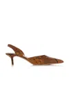 Staud Sebastian Snake-effect Leather Slingback Pumps In Animal Print