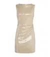 Staud Sequin-detail Eton Mini Dress In Silver
