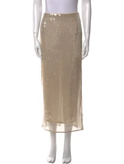 Pre-owned Staud Sequin Embellishments Midi Length Skirt In Neutral