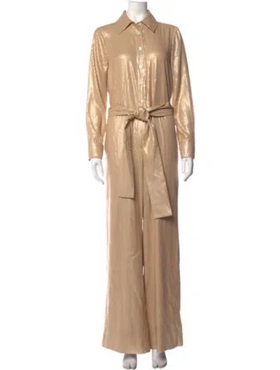 Pre-owned Staud Sequin Jumpsuit In Brown/neutrals