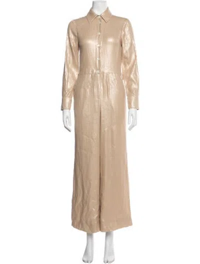 Pre-owned Staud Sequin Jumpsuit In Neutrals
