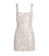 Staud Sequin Le Sable Mini Dress In White
