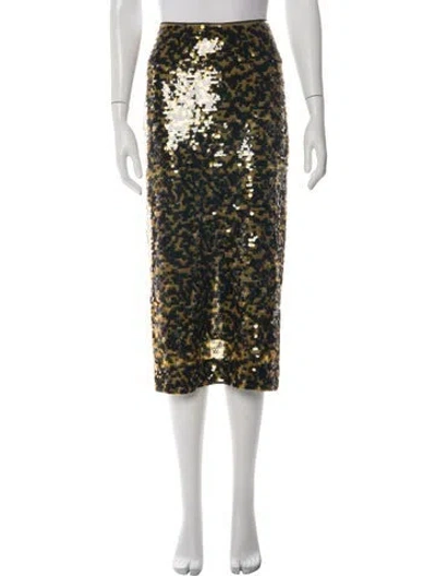 Pre-owned Staud Sequin Midi Length Skirt In Multicolor