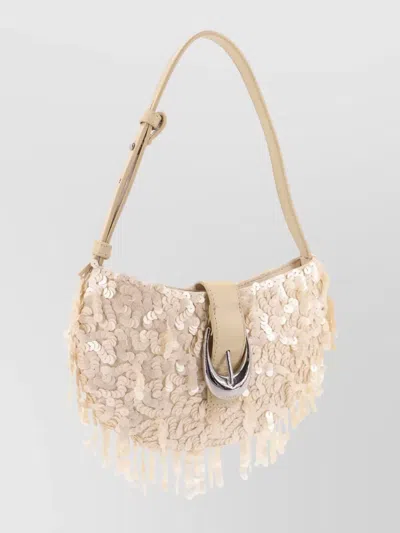 Staud Sequined Alana Shoulder Bag Fringe