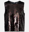 Staud Sequined Top In Red