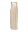 Staud Casey Sequined Strapless Midi Dress In Silver