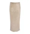 Staud Casey Sequined Midi Skirt In Moon In Silver
