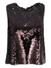 Staud Seraphina Sequin-embellishment Top In Brown