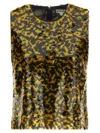 Staud Seraphina Sequin-embellishment Sleeveless Top In Animal Print