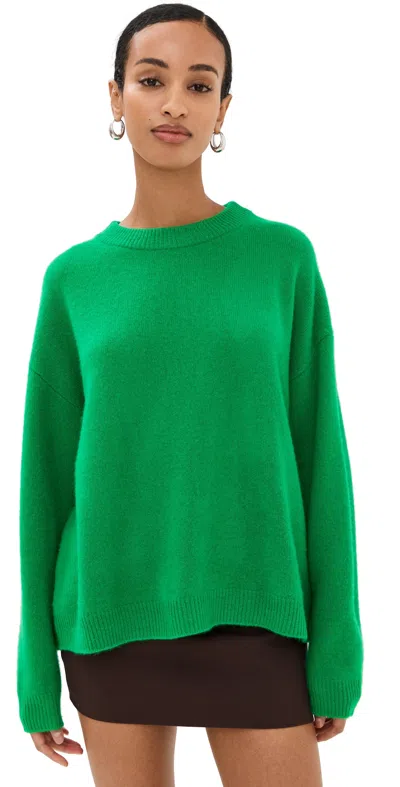 Staud Serrano Cashmere Relaxed Crew Sweater Clover