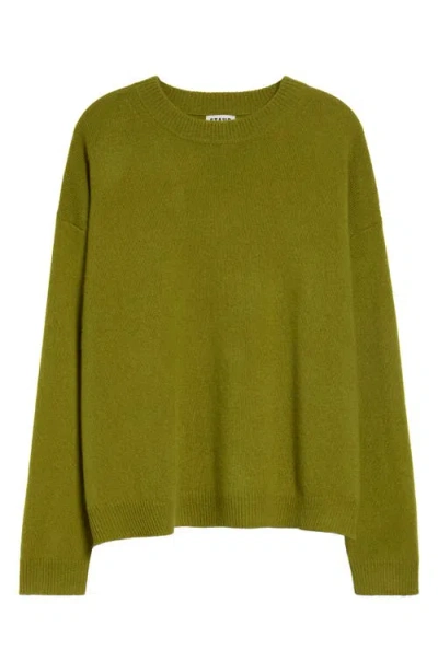 Staud Serrano Relax Fit Cashmere Crewneck Sweater In Green