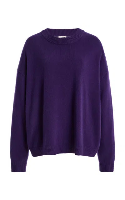 Staud Serrano Relaxed Cashmere Sweater In Purple