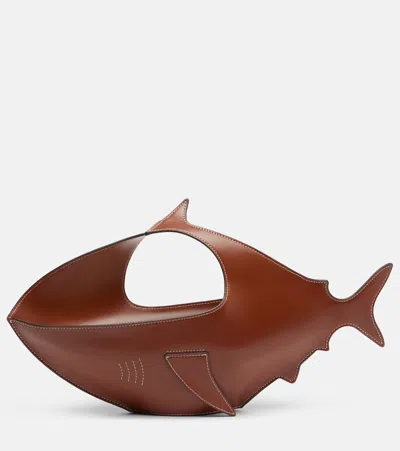 Staud Shark Leather Top-handle Bag In Pink